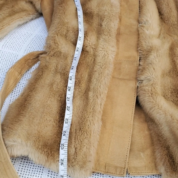 Lilli Ann London Leathers Faux Fur Vintage Trench Coat S - Picture 11 of 16